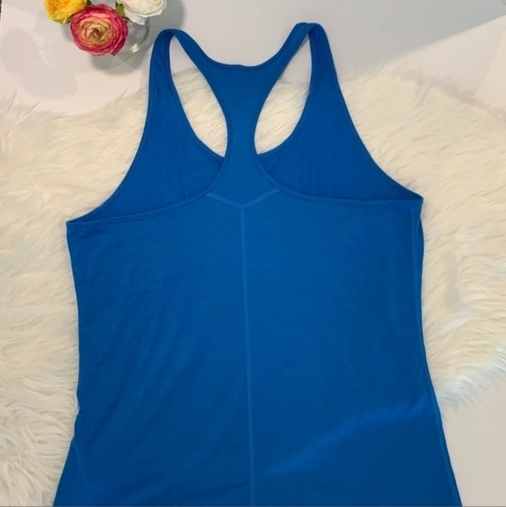 NIKE DRI-FIT Blue Racerback Slim Fit Tank Top Workout Women's Large L Athletic